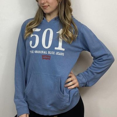 Blue Vintage Levis Hoodie 2