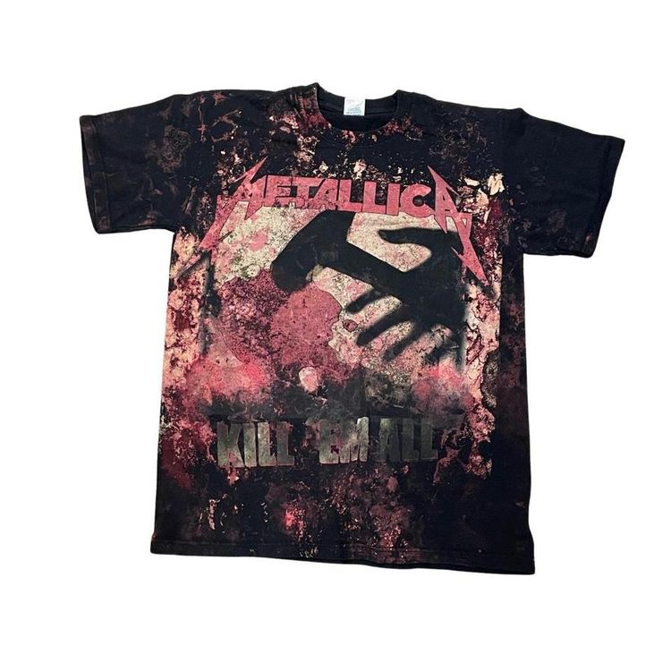 Fruit of the loom Metallica Tie Dye AOP Graphic Print T-shirt medium