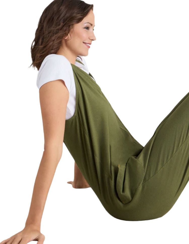 Women's Sleeveless Selina Jersey V Neck Jumpsuit in Green 4
