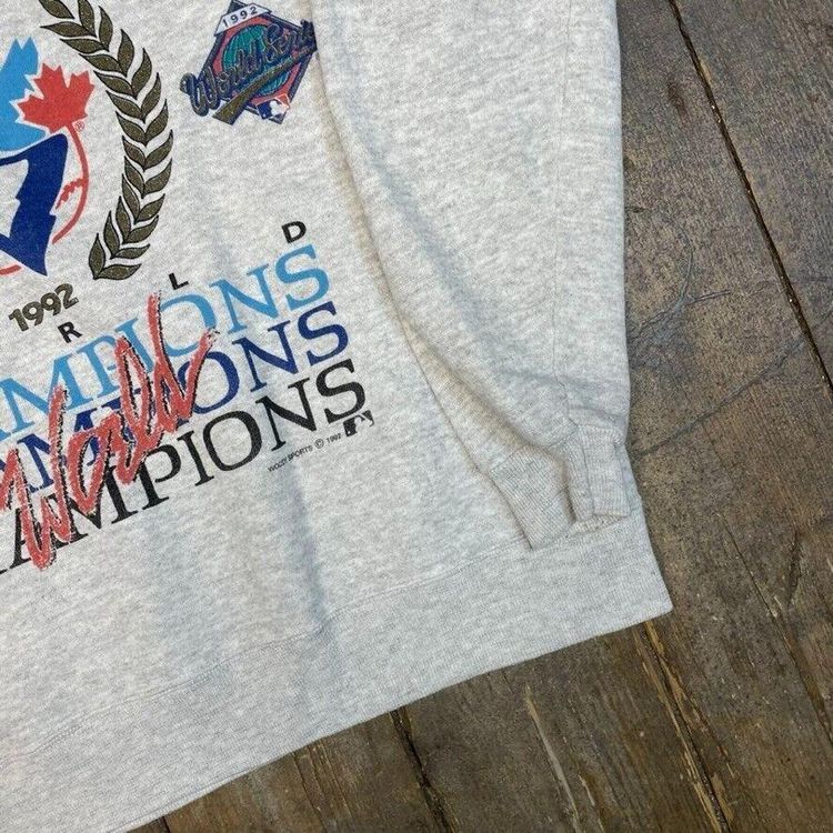MLB Sweatshirt 90s Toronto Blue Jays Vintage Baseball Jumper, Grey, Mens Medium 5