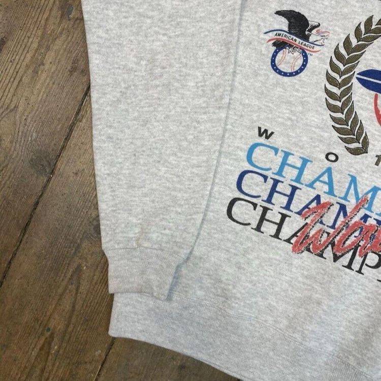 MLB Sweatshirt 90s Toronto Blue Jays Vintage Baseball Jumper, Grey, Mens Medium 6