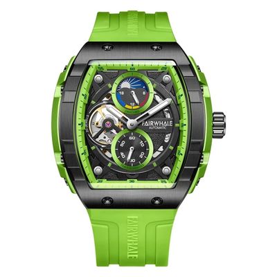 Mark Fairwhale Green Automatic Tourbillon moonphase Wristwatch 1