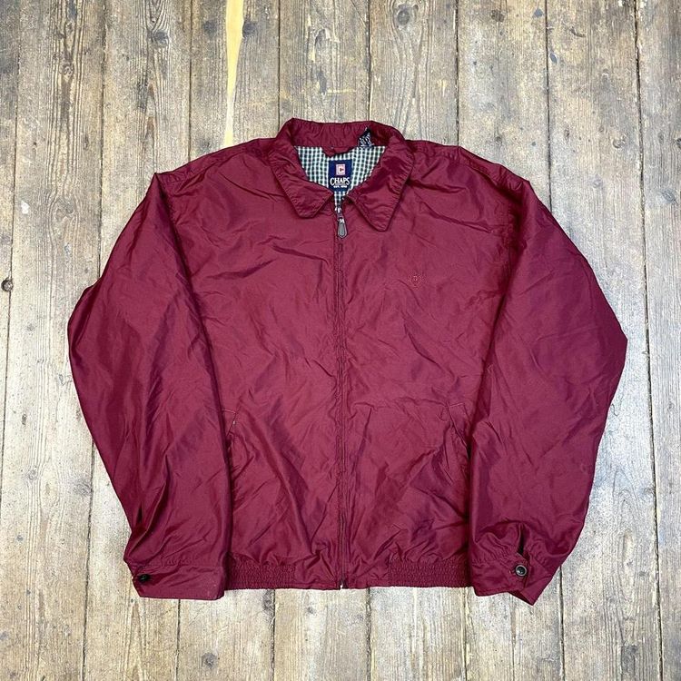 Chaps Harrington Jacket Checkered Lined Vintage 90s Golf Coat, Red, Mens XL image 1