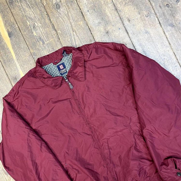 Chaps Harrington Jacket Checkered Lined Vintage 90s Golf Coat, Red, Mens XL image 3