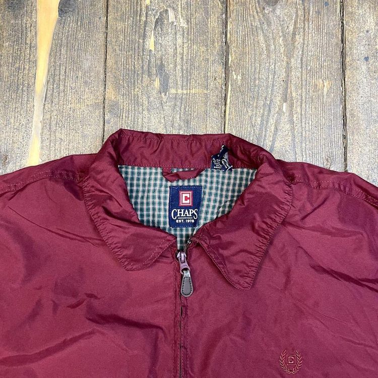 Chaps Harrington Jacket Checkered Lined Vintage 90s Golf Coat, Red, Mens XL image 7