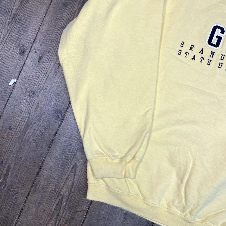 Cotton Exchange Sweatshirt 90s USA GVSU University Jumper, Yellow Mens Small image 6
