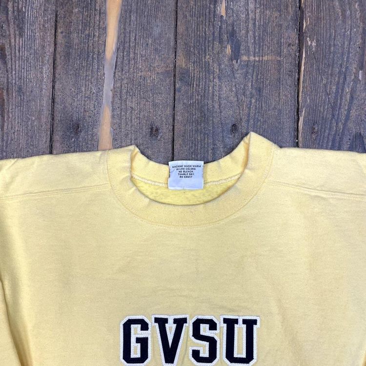 Cotton Exchange Sweatshirt 90s USA GVSU University Jumper, Yellow Mens Small image 7
