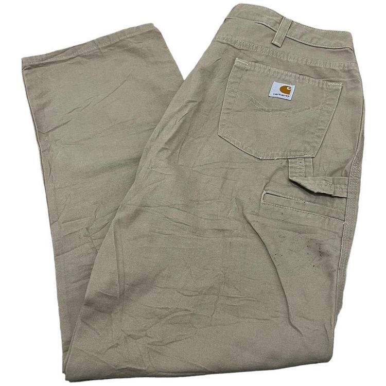 Vintage Carhartt loose fit carpenter light brown pants - size 14 x 30