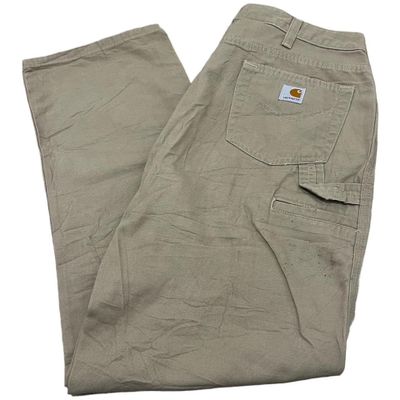 Vintage Carhartt loose fit carpenter light brown pants - size 14 x 30