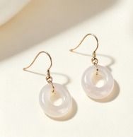 Other Gold Hook Earrings With White Circular Pendants product image