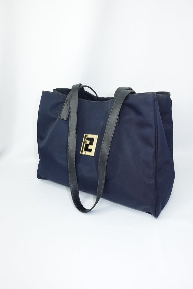 Fendi Fendi Navy Nylon FF Tote Bag product image