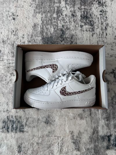 Nike Air Force 1 ‘07 Trainers ‘Leopard Print Swoosh’ - IR0273-100 - Size UK 5