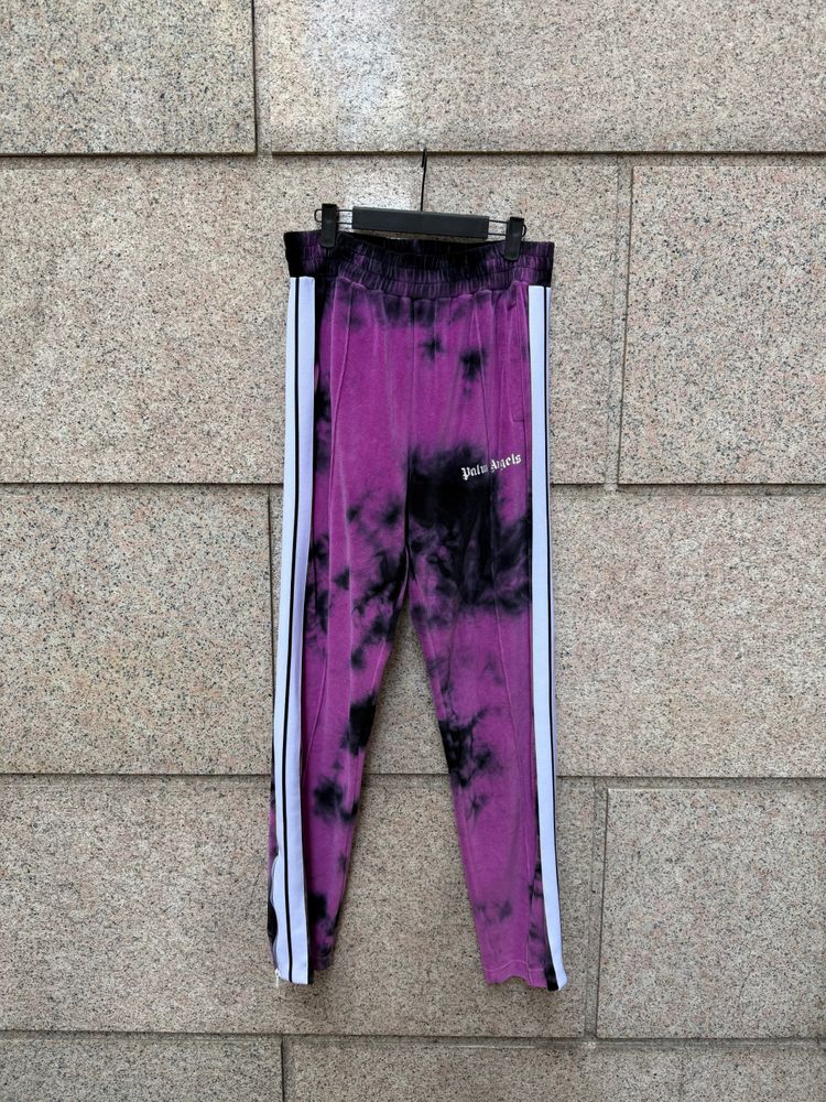 Purple And Black Tie-Dye Track Pants Palm Angels L