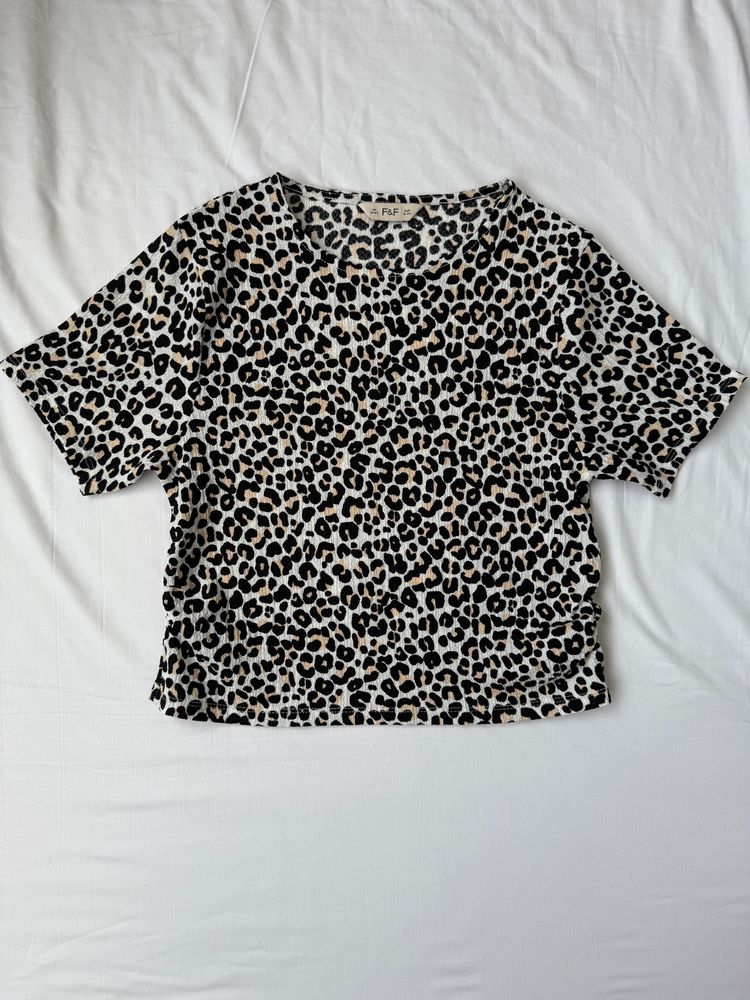 F&F Leopard Print Short Sleeve Top