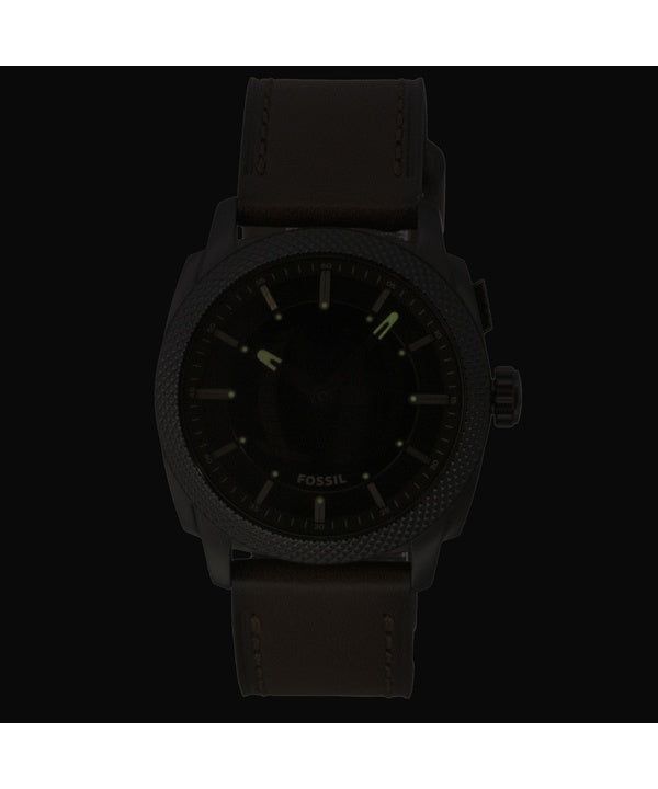 Fossil Machine Big Tic Analog Digital Brown Leather Strap Black Dial Quartz FS6165 Men's Watch image 3