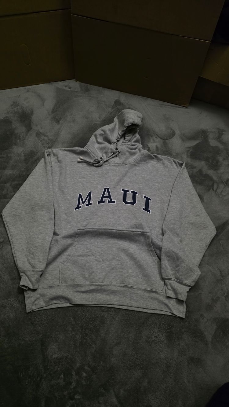 Grey Hoodie With Maui Text
