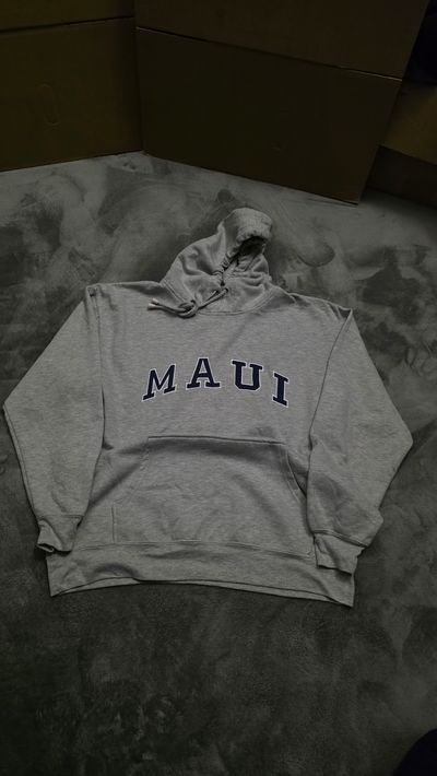 Grey Hoodie With Maui Text