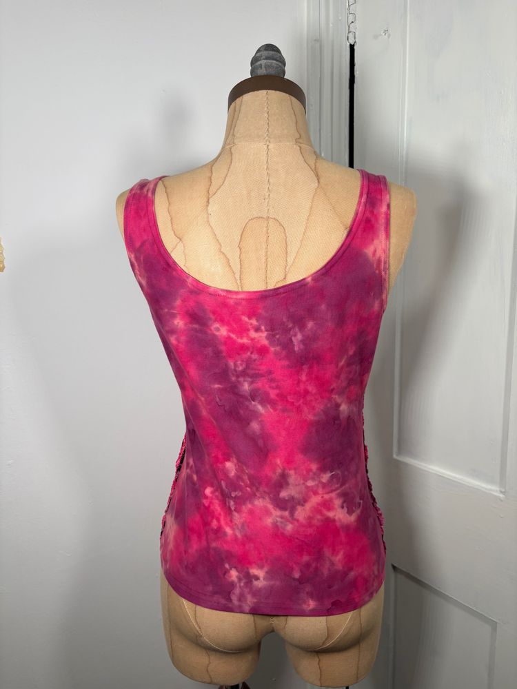 Y2K  Pink Floral Textured Tank Top image 4