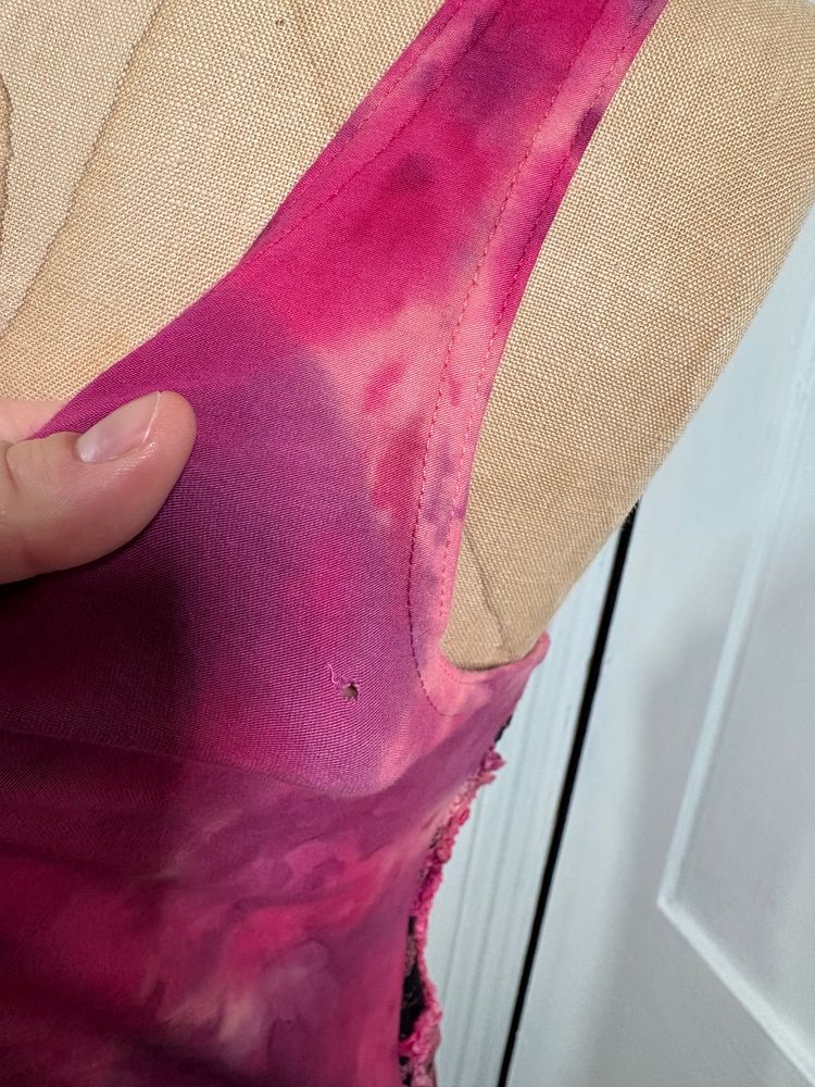 Y2K  Pink Floral Textured Tank Top image 7