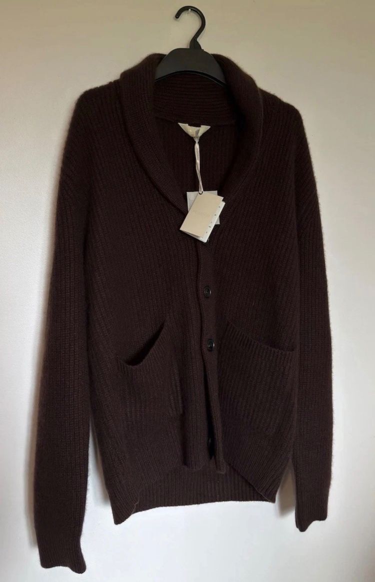 Other Moncrief 100% Cashmere Shawl Cardigan Men’s Size L Col Dark Chocolate New + Tags product image