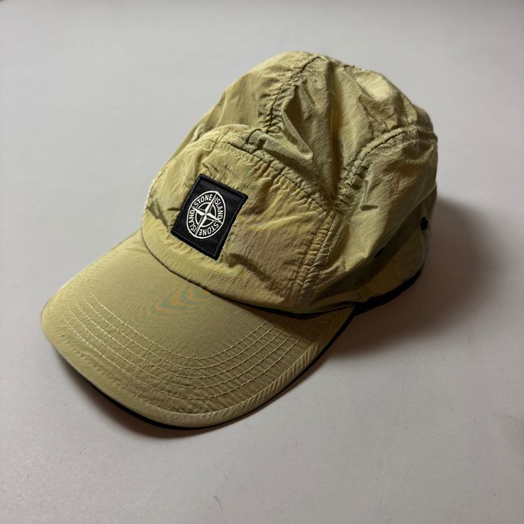 Stone Island Mustard Nylon Shimmer Cap - Large image 1