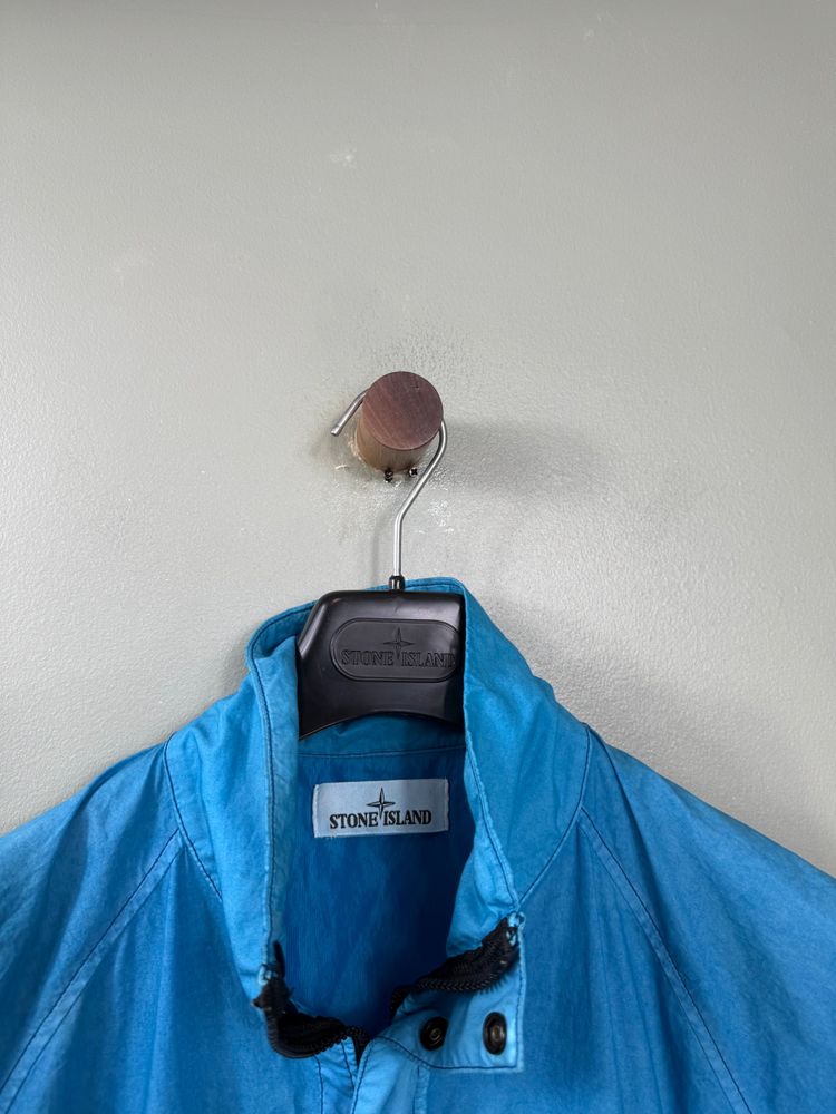 Stone Island Aqua Blue Resin Poplin Smock image 3