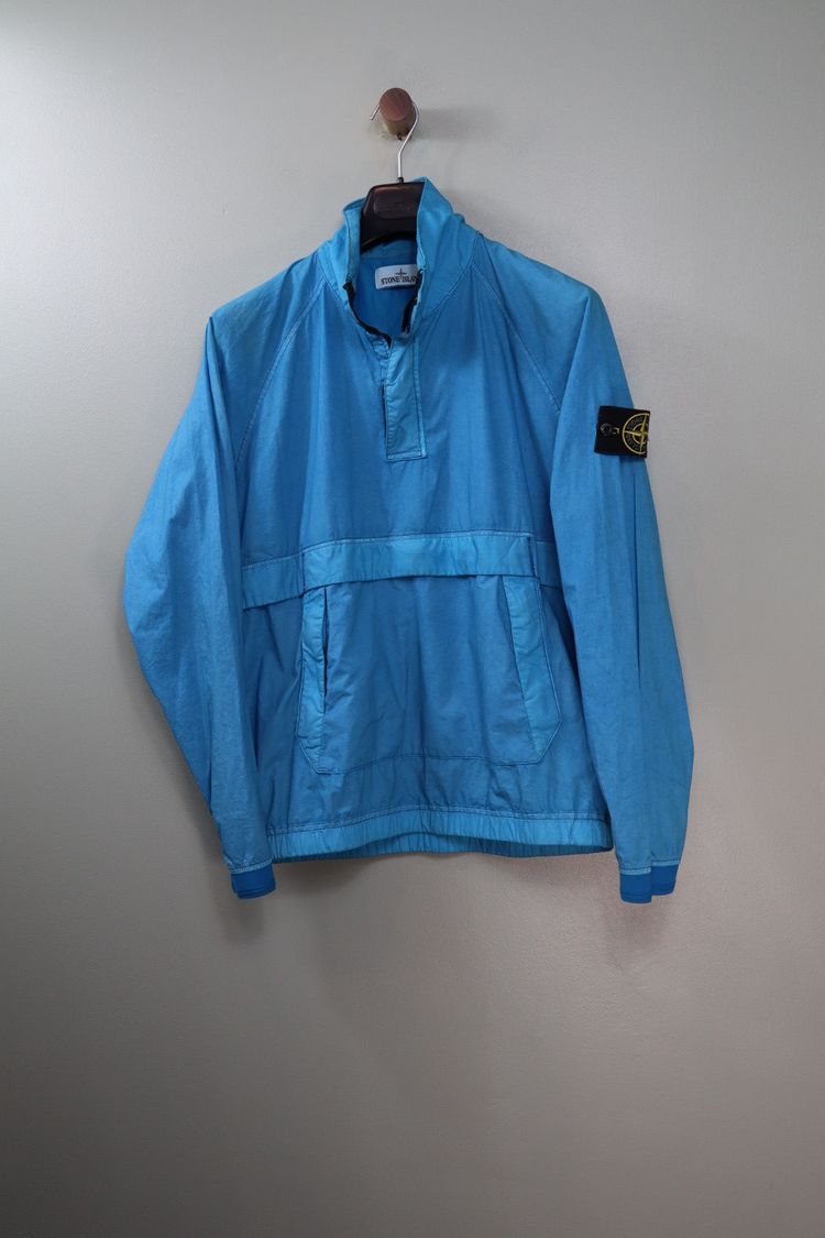 Stone Island Aqua Blue Resin Poplin Smock image 4
