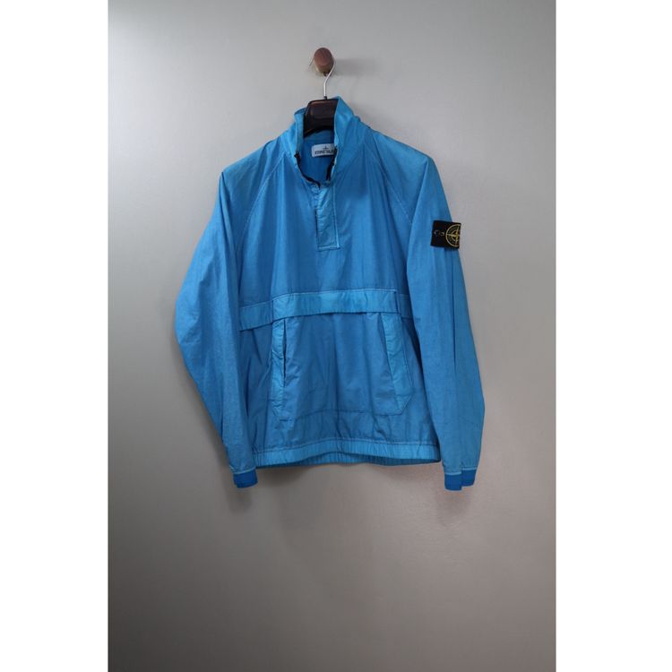 Stone Island Aqua Blue Resin Poplin Smock image 1