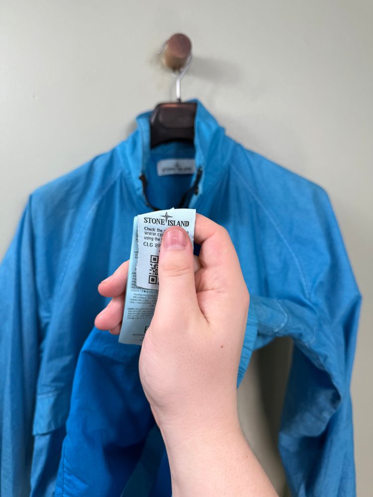 Stone Island Aqua Blue Resin Poplin Smock image 2