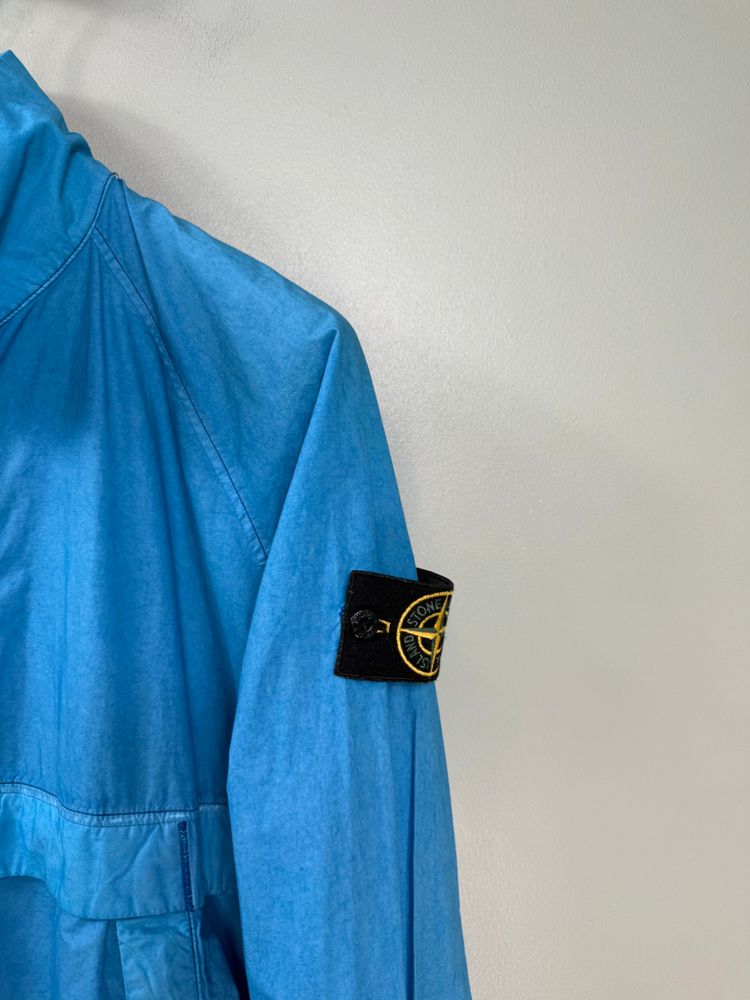 Stone Island Aqua Blue Resin Poplin Smock image 5