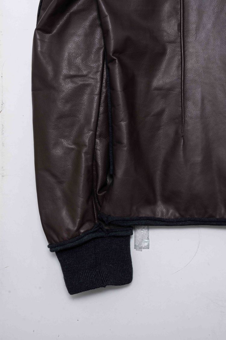 Lanvin Paris Calfskin Leather Pleated Blouson Jacket image 6