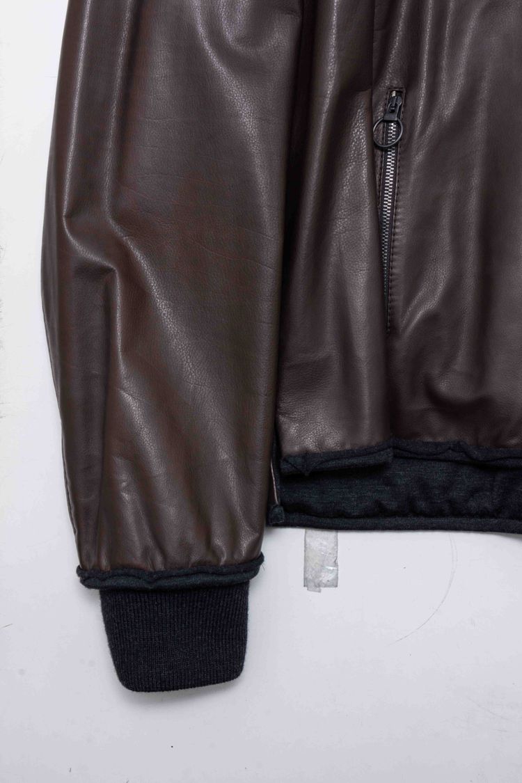 Lanvin Paris Calfskin Leather Pleated Blouson Jacket image 8