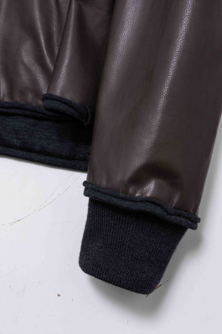 Lanvin Paris Calfskin Leather Pleated Blouson Jacket image 12