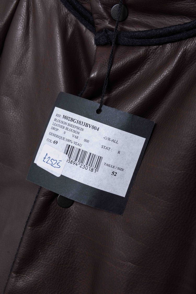 Lanvin Paris Calfskin Leather Pleated Blouson Jacket image 13