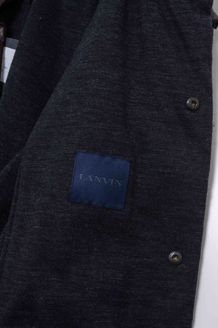 Lanvin Paris Calfskin Leather Pleated Blouson Jacket image 7