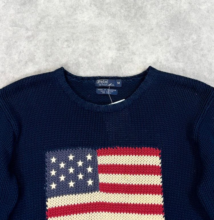 Vintage Polo Ralph Lauren flag knit jumper image 2
