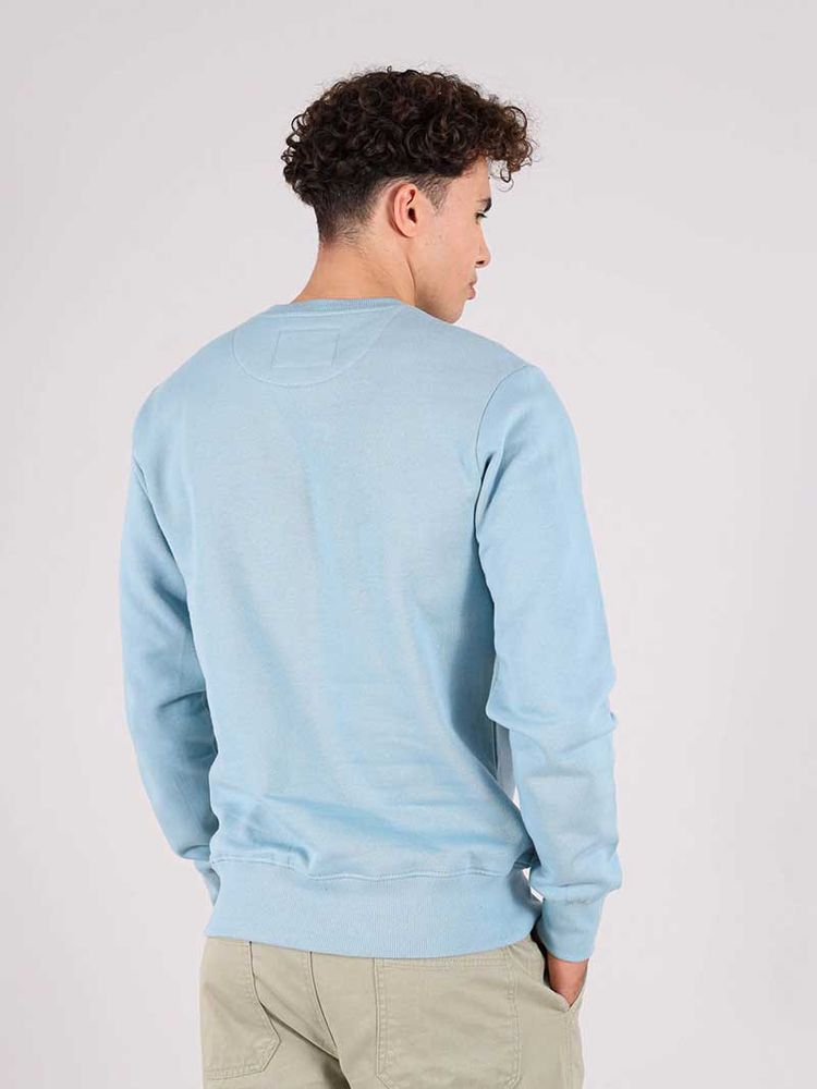 Disco Cult Embroidered Mens Sweatshirt, Organic Cotton, in Light Blue imagen 5