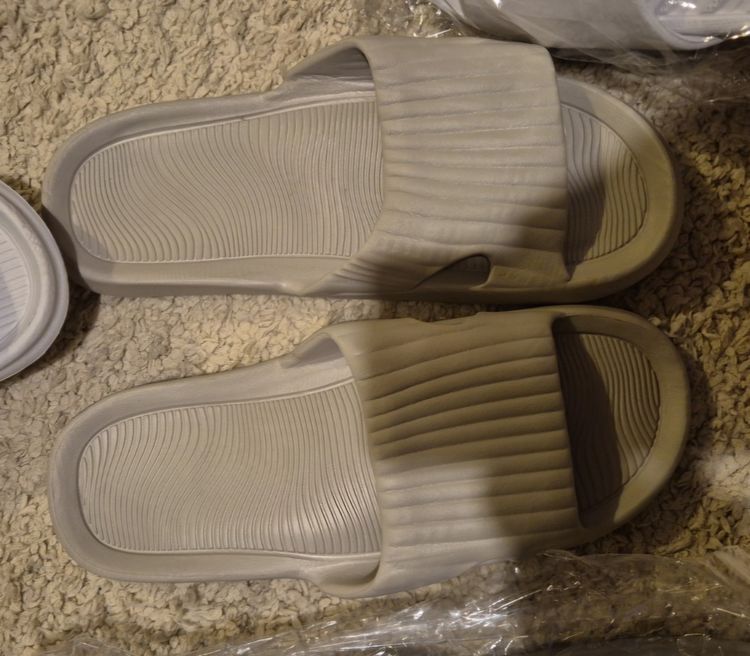 Beige Slide Sandals