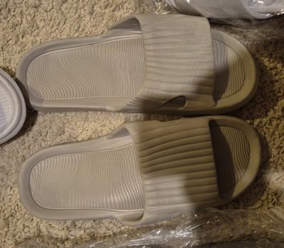 Beige Slide Sandals