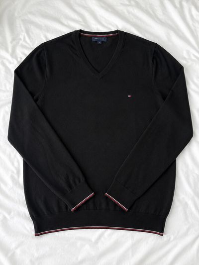 Tommy Hilfiger Black V-Neck Sweater