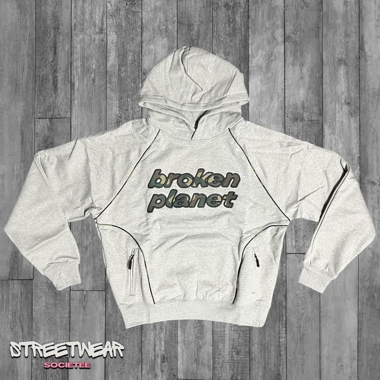 Broken Planet Hoodie “Performance” In Heather Grey image 1