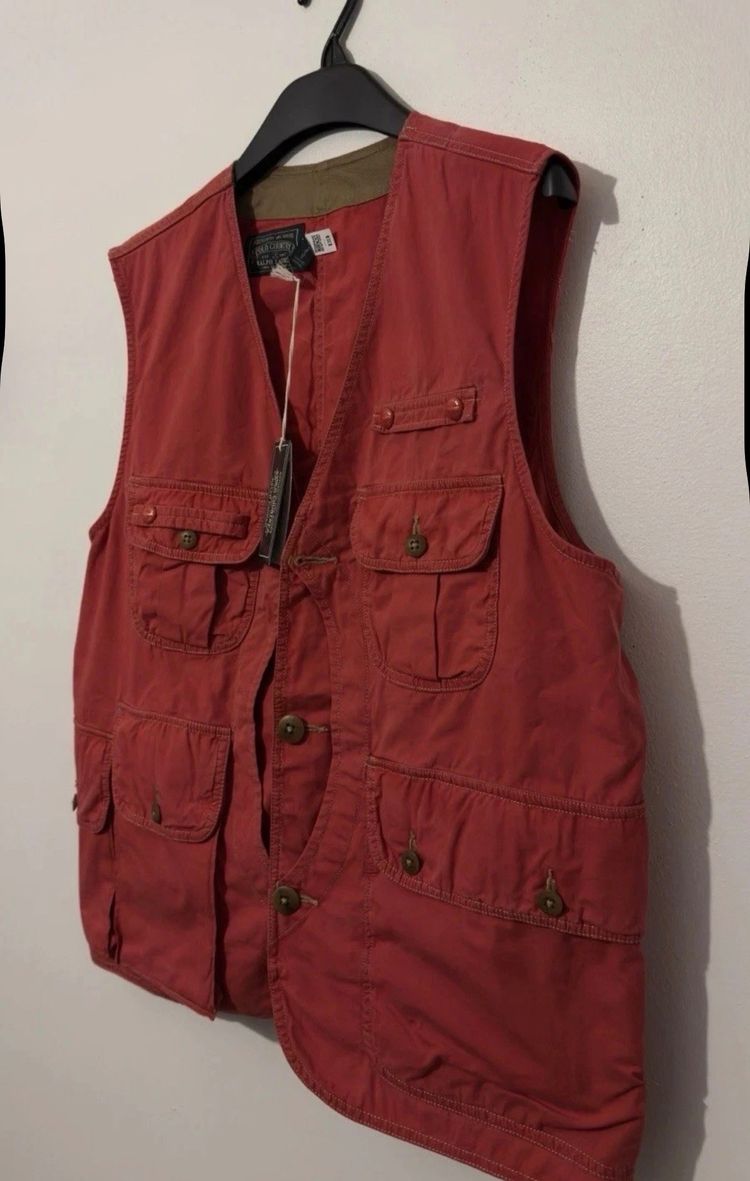 Ralph Lauren Polo Country Red Cotton Canvas Vest 3