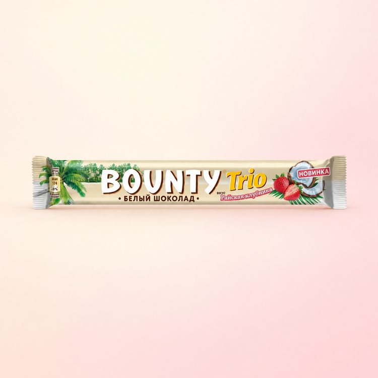 Bounty Trio White Chocolate Bar With Strawberry Flavor obraz 1