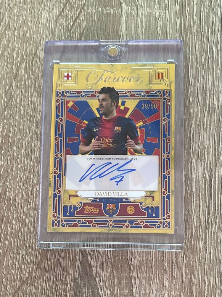 David Villa Autographed Football Trading Card