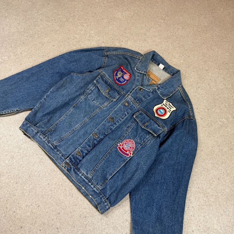 Bayern Jacket Large Blue Munich 2001 Champions League Winner Denim image 3