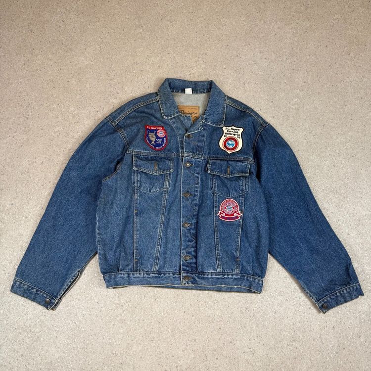 Bayern Jacket Large Blue Munich 2001 Champions League Winner Denim image 4