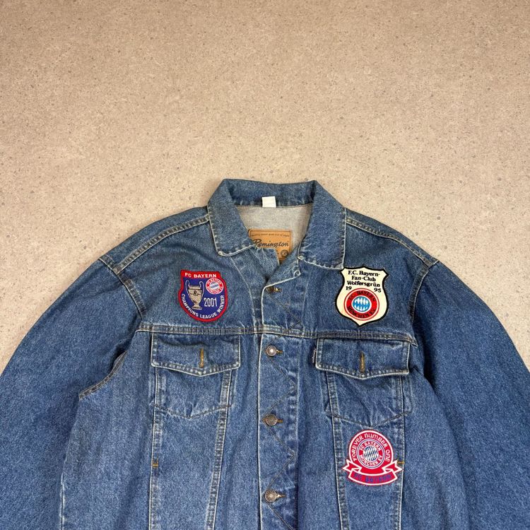 Bayern Jacket Large Blue Munich 2001 Champions League Winner Denim image 1