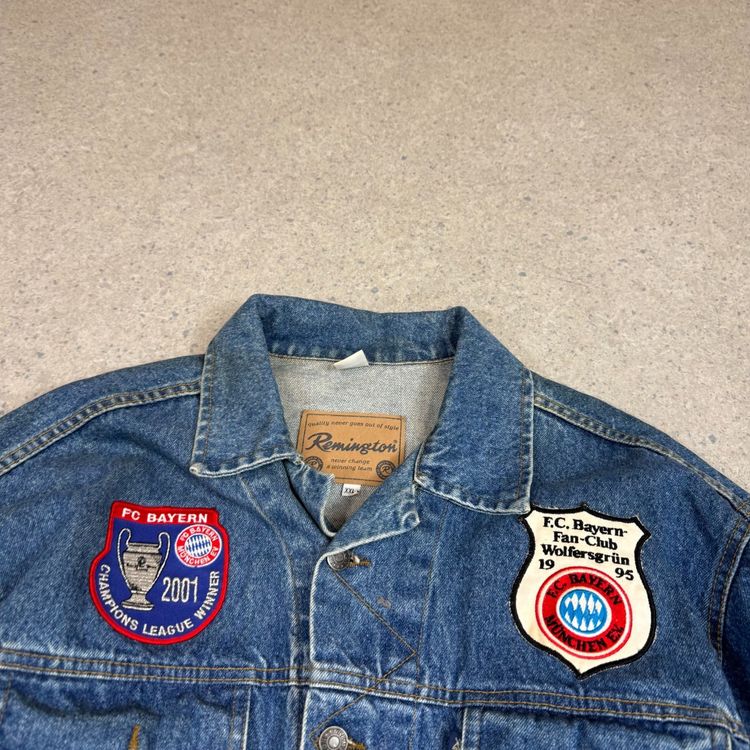 Bayern Jacket Large Blue Munich 2001 Champions League Winner Denim image 6