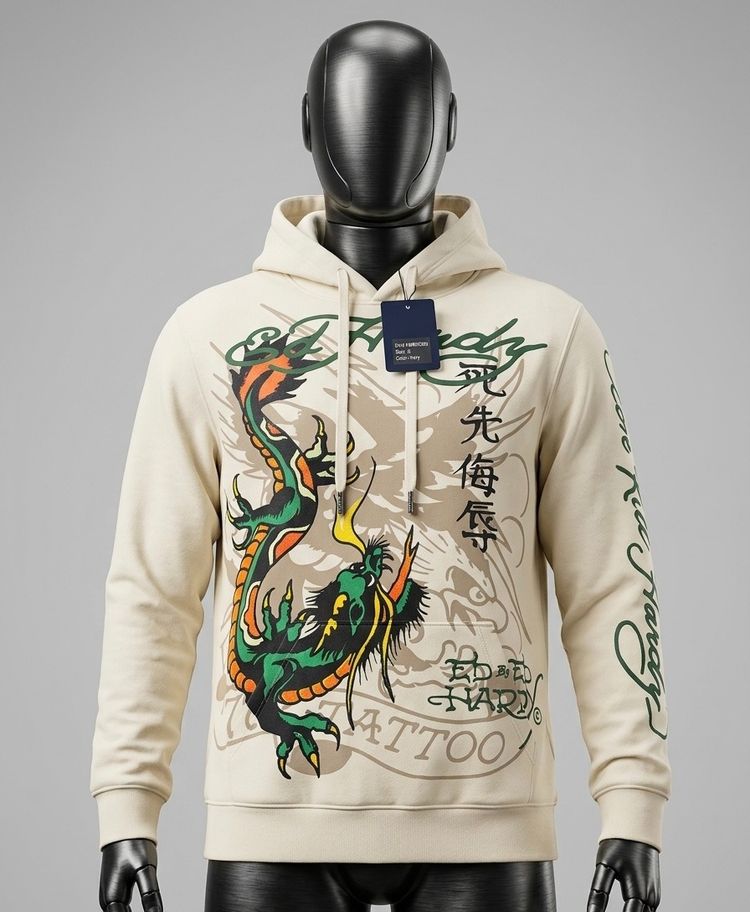Ed Hardy Beige Hoodie bnwt