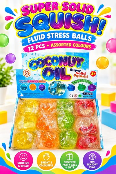 Coconut oil Super Solid Squish Fluid Stress Balls